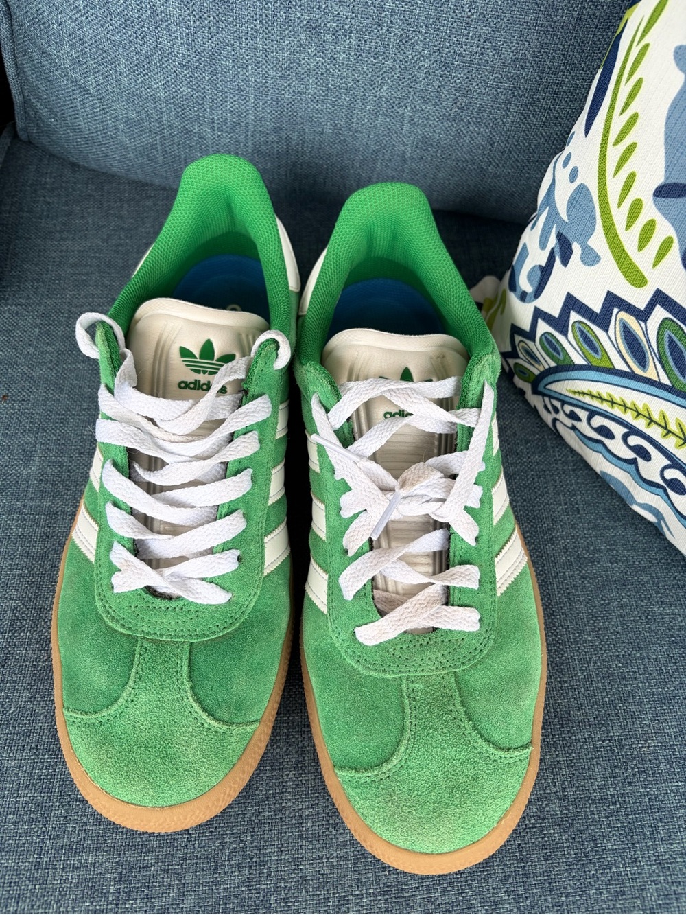 adidas Gazelle ADV Green White Gum Suede Sneakers Men’s US 9